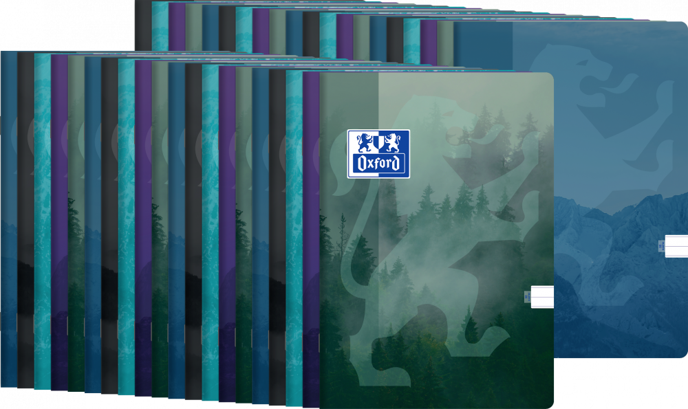 40x Zeszyt w linie Oxford Teen, A5, miękka oprawa, 32 kartki, mix wzorów