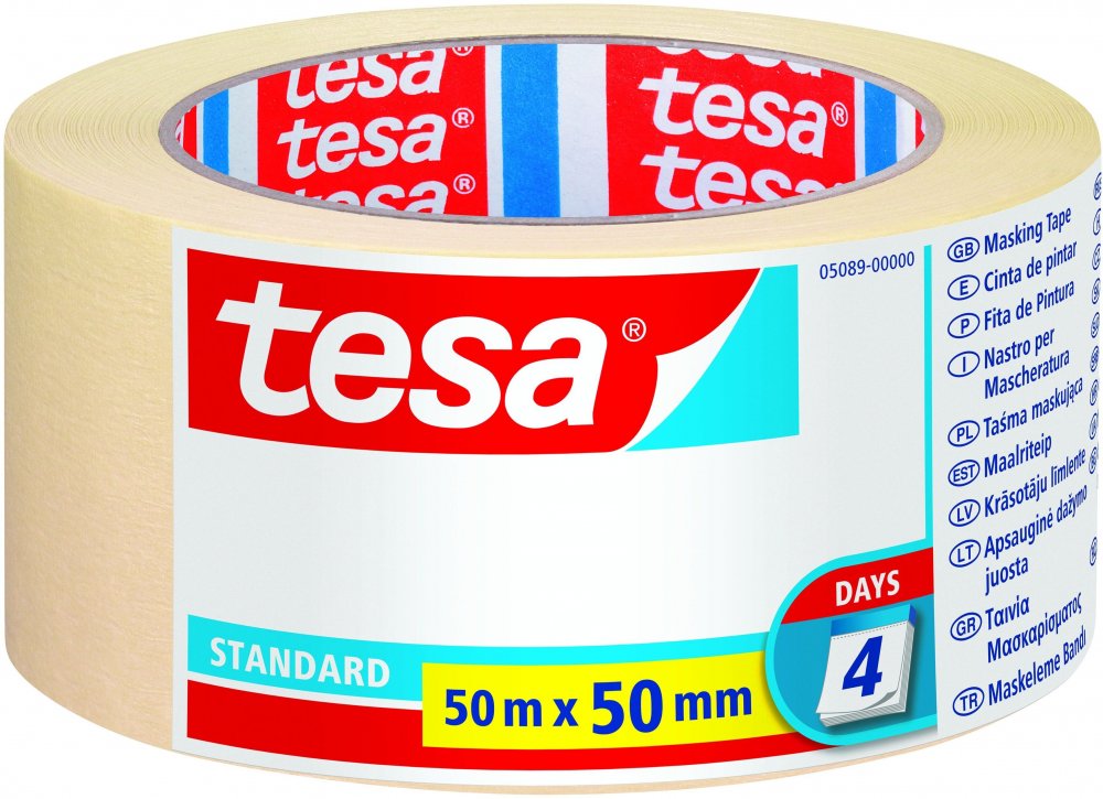 Taśma maskująca Tesa Standard 4DNI, 50mmx50m, beżowy