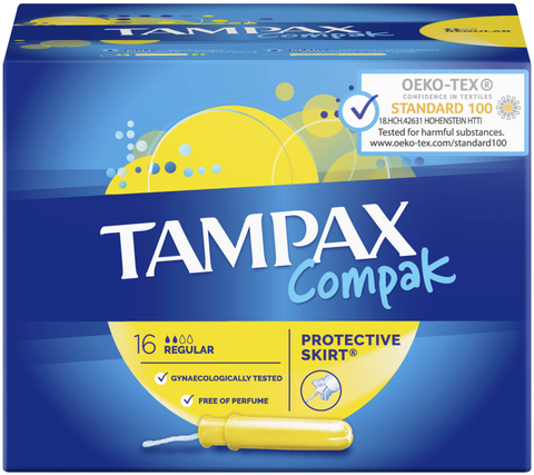 Tampony z aplikatorem Tampax Compak Regular, 16 sztuk