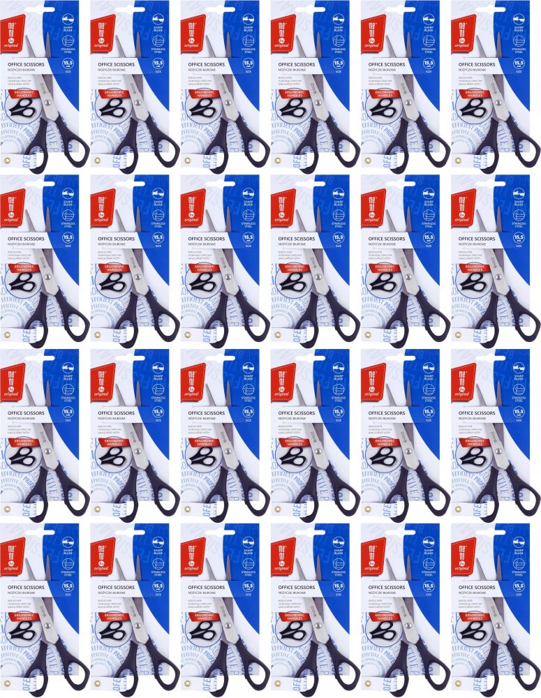 24x Nożyczki biurowe MemoBe, 15.5cm, czarny