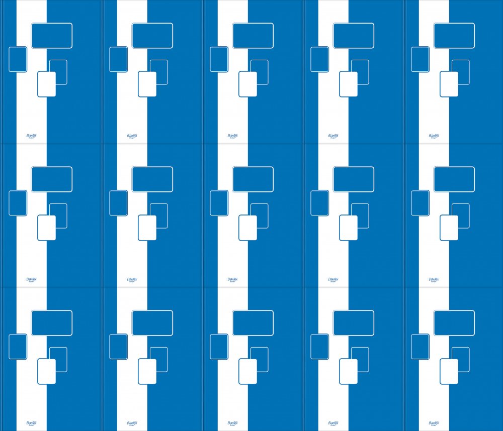 15x Brulion w kratkę Bantex Budget, A4, twarda oprawa, 96 kartek, biało-niebieski