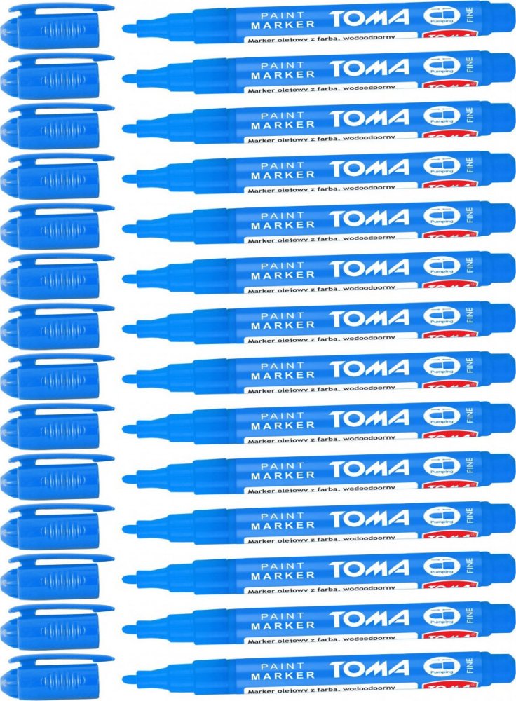 24x Marker olejowy Toma TO-441, okrągła, fine, 1.5mm, niebieski