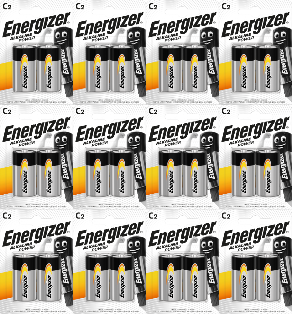 12x Bateria alkaliczna Energizer, C, 1.5V, LR14, 2 sztuki