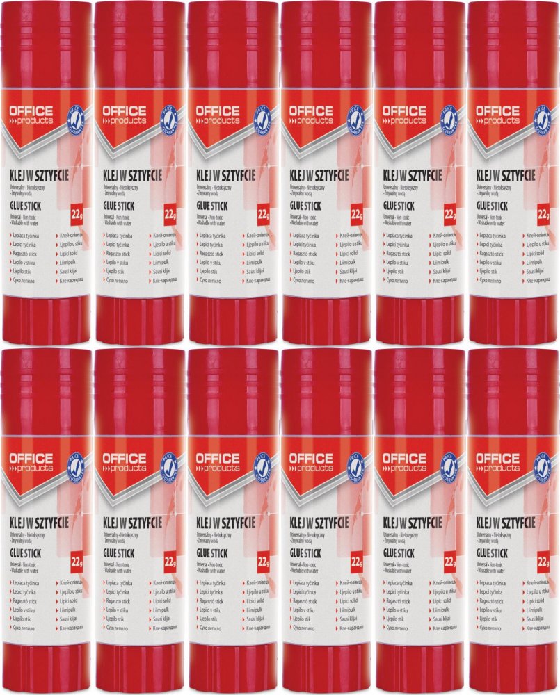 12x Klej biurowy Office Products, w sztyfcie, 22g