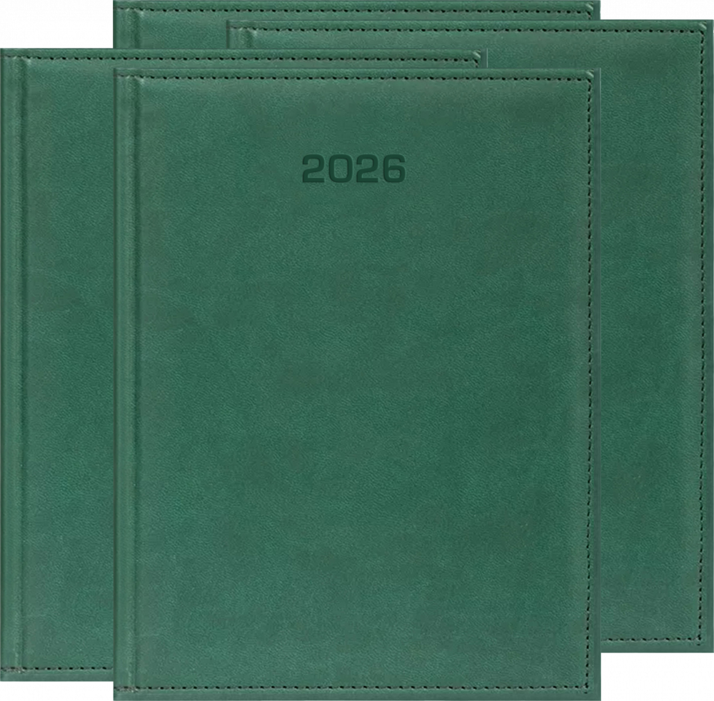 4x Kalendarz książkowy 2026, Udziałowiec, Vivella, A5, dzienny, zielony