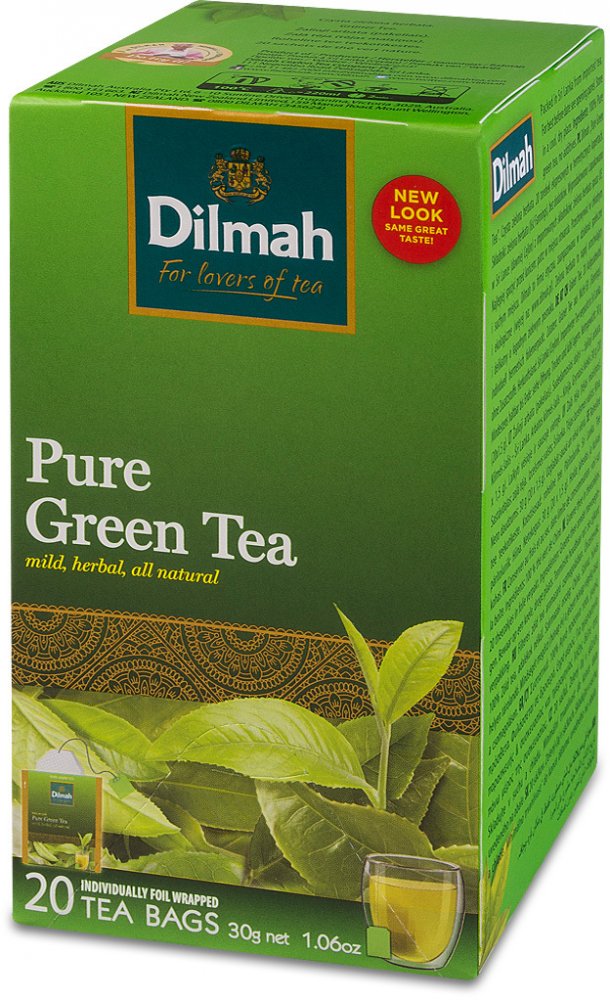Herbata zielona w kopertach Dilmah Pure Green Tea, 20 sztuk x 1.5g