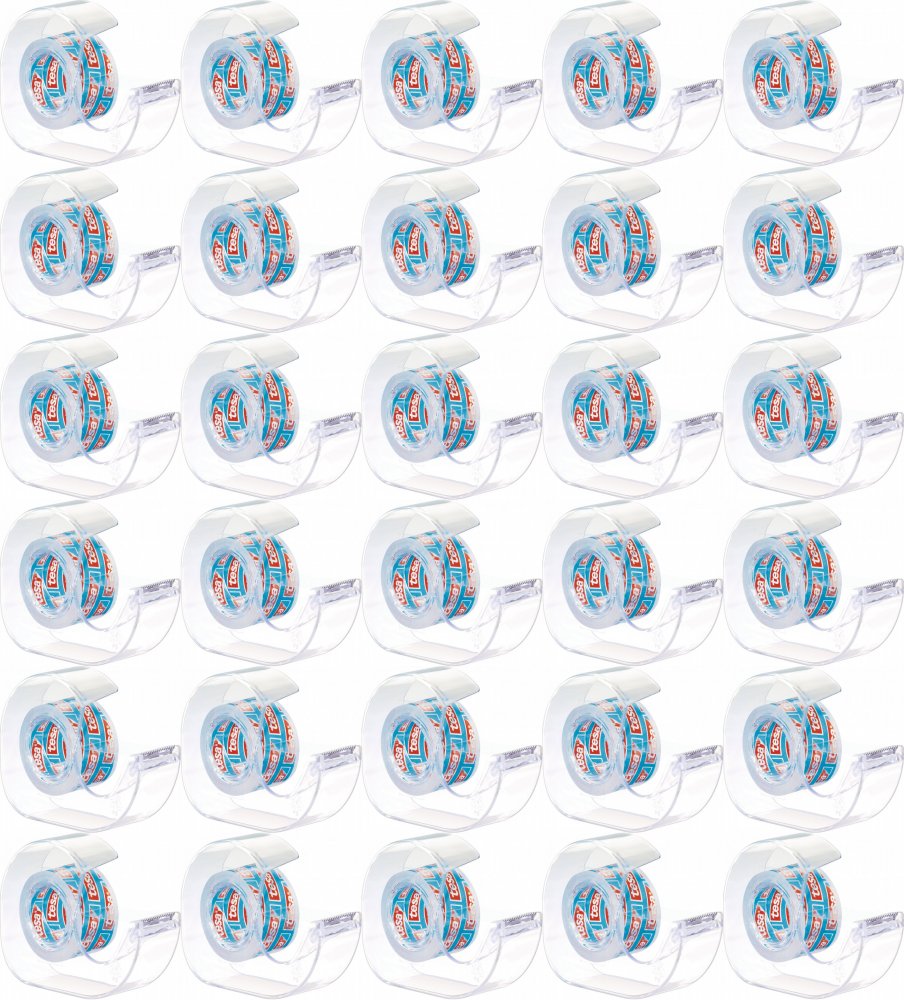 40x Podajnik do taśmy klejącej Tesa Crystal + taśma 19mmx10m, transparentny