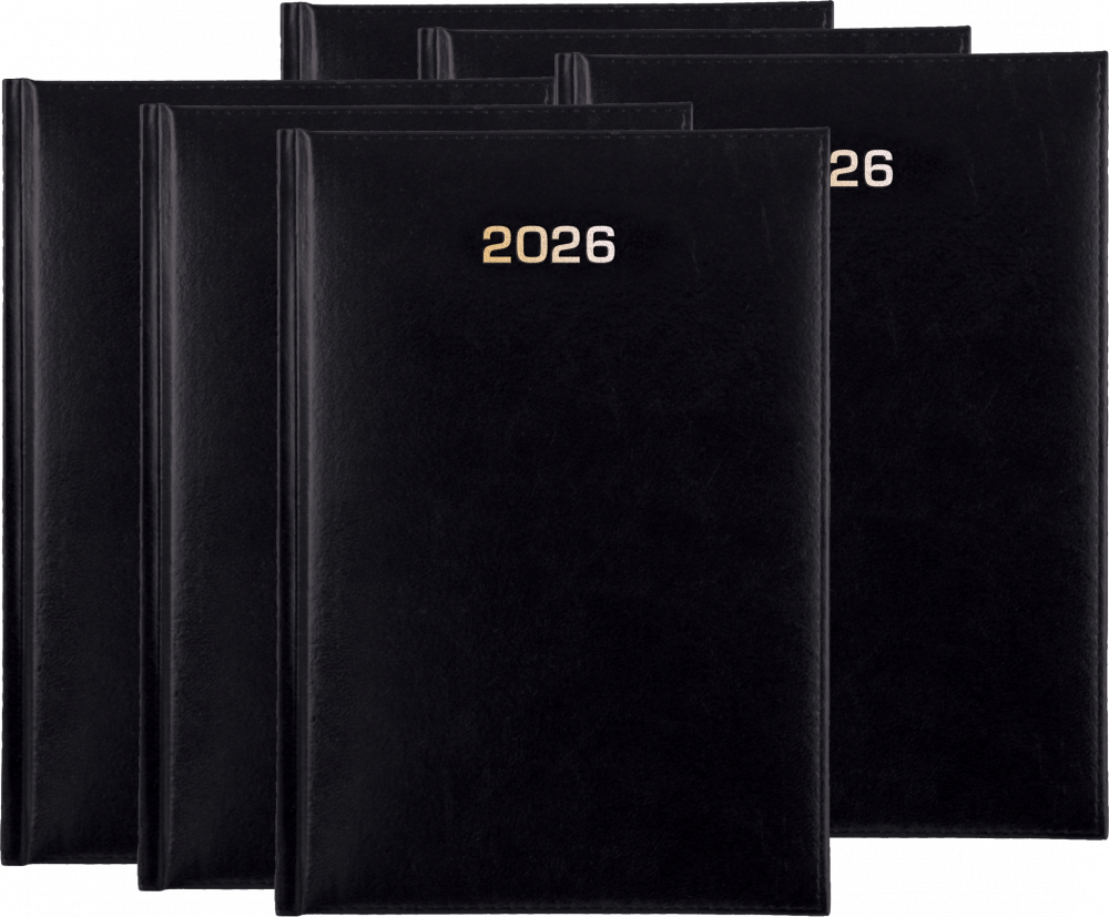 6x Kalendarz książkowy 2026, Udziałowiec, Dyrektorski, A5, dzienny, czarny