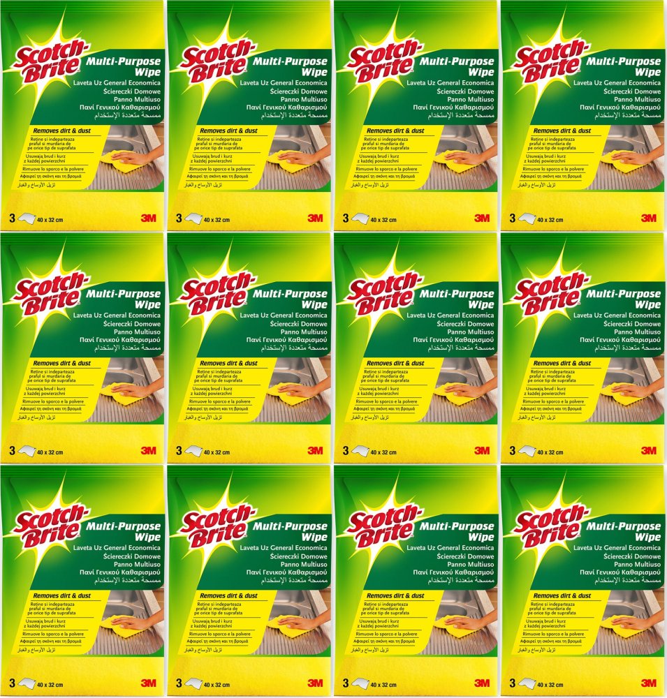 12x Ściereczka domowa Scotch Brite, 3 sztuki, mix kolorów