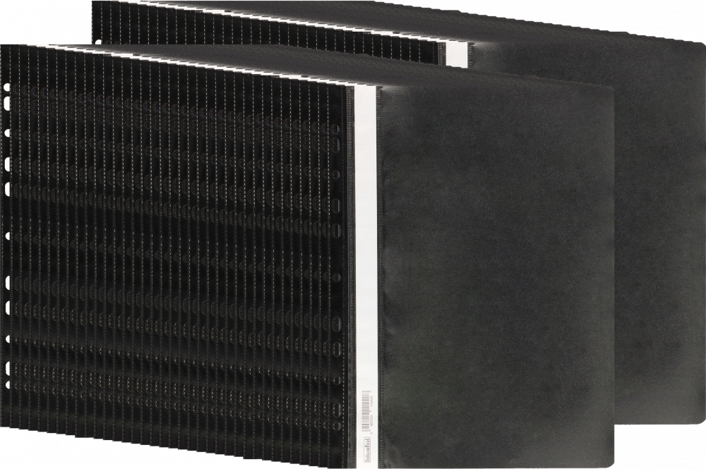 100x Skoroszyt plastikowy oczkowy Biurfol, miękki, A4, czarny