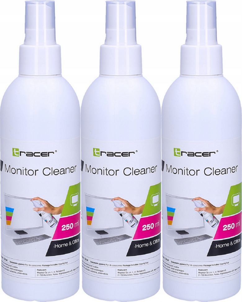 3x płyn do czyszczenia ekranów TFT/LCD Tracer, 250 ml