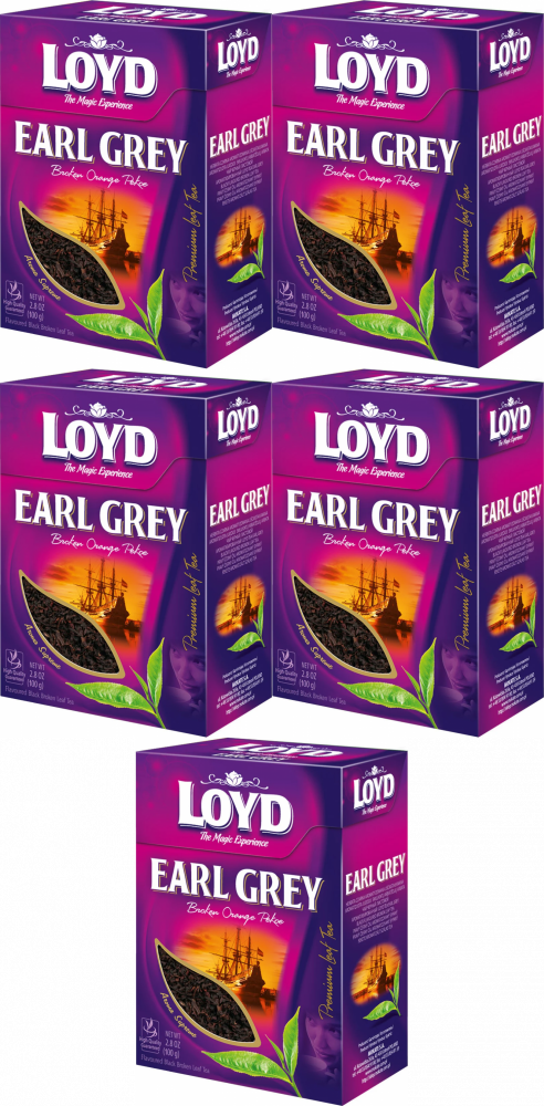 5x Herbata czarna liściasta Loyd Earl Grey, 100g