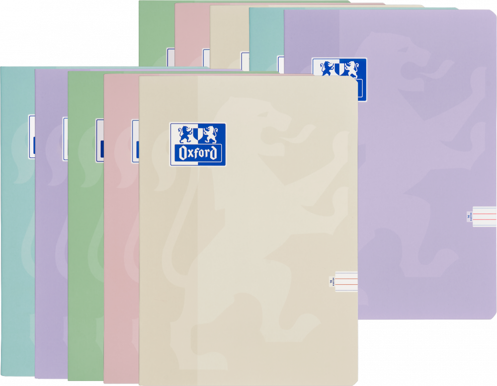 10x Zeszyt w wąskie kolorowe linie Oxford Touch Pastel, A5, miękka oprawa, 16 kartek, mix kolorów pastelowych
