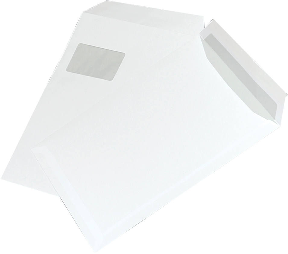 Koperta standardowa NC Koperty, C4, z paskiem HK, okno lewe górne, 50 sztuk, biały