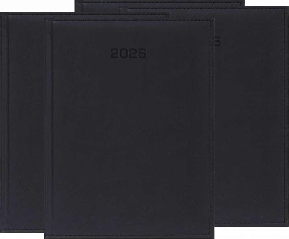 4x Kalendarz książkowy 2026, Udziałowiec, Vivella, A5, dzienny, czarny