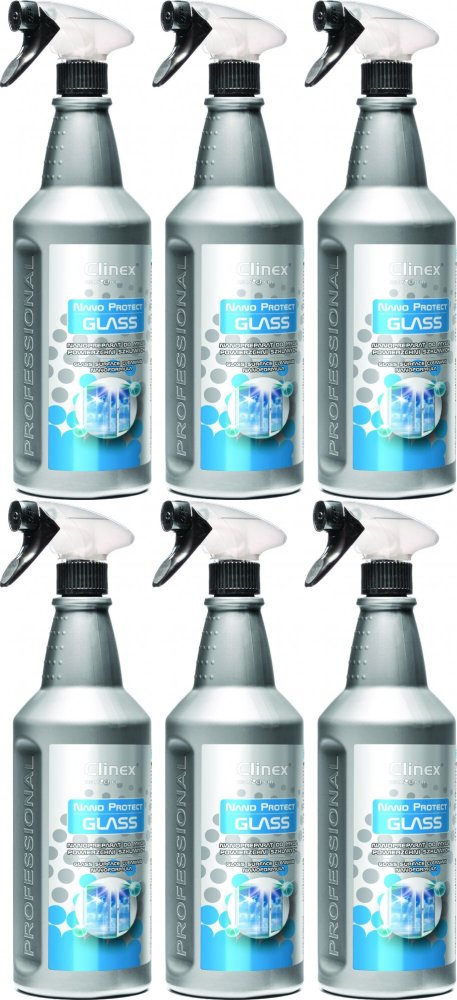 6x Preparat do mycia szyb Clinex Nano Protect Glass, z rozpylaczem, 1l