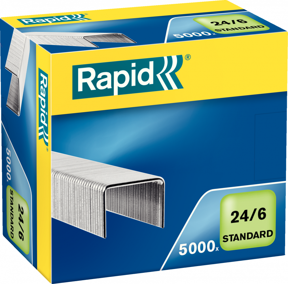 Zszywki Rapid Standard, 24/6 5M, 5000 sztuk, srebrny