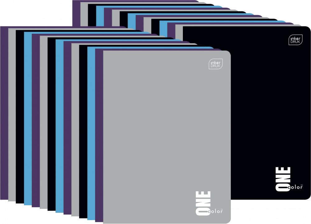 80x Zeszyt w kratkę Interdruk UV One Color, A5, 16 kartek, mix kolorów