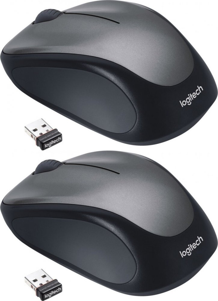 2x Myszka bezprzewodowa Logitech M235, optyczna, szary