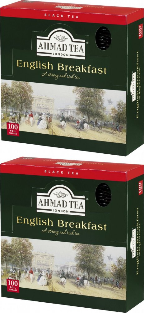 2x Herbata czarna w kopertach Ahmad English Breakfast, 100 sztuk x 2g