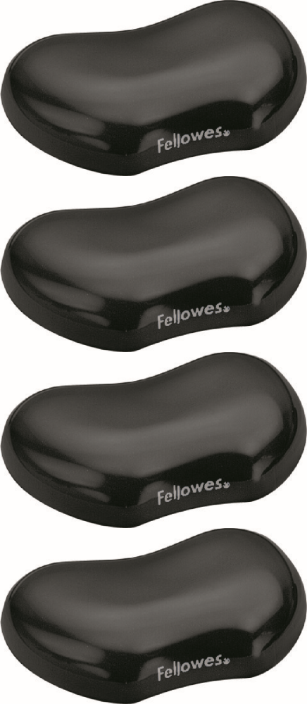 4x Podkładka żelowa pod nadgarstek Fellowes Crystal, 122x18x88 mm, czarny