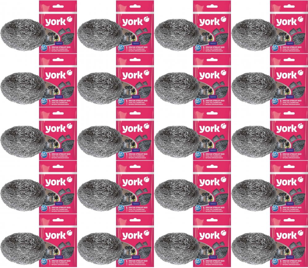 20x Druciak spiralny York Maxi, 1 sztuka, srebrny