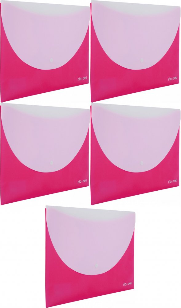 5x Teczka kopertowa Deli RIO, A4, 2 przegrody, różowy