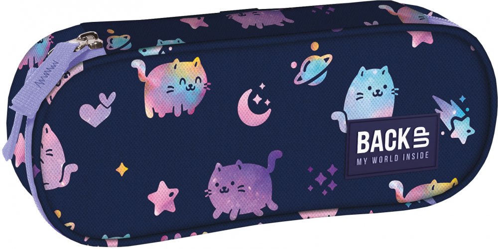 Piórnik szkolny BackUP A Violet Kittens, bez wyposażenia