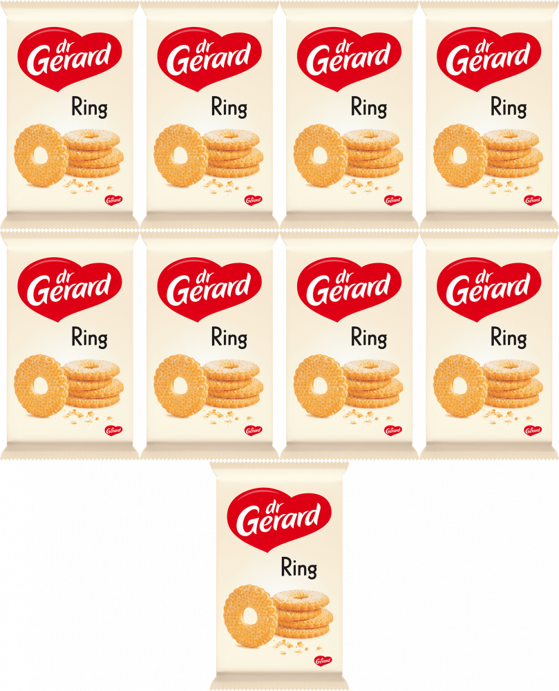 9x Ciastka kruche Dr Gerard Ring, posypane cukrem, 200g