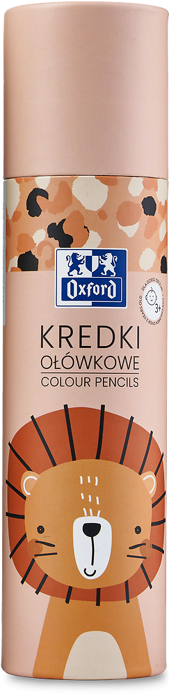 Kredki ołówkowe Oxford Kids, w tubie, 24 sztuki + 2 gratis (złoty i srebrny), mix kolorów