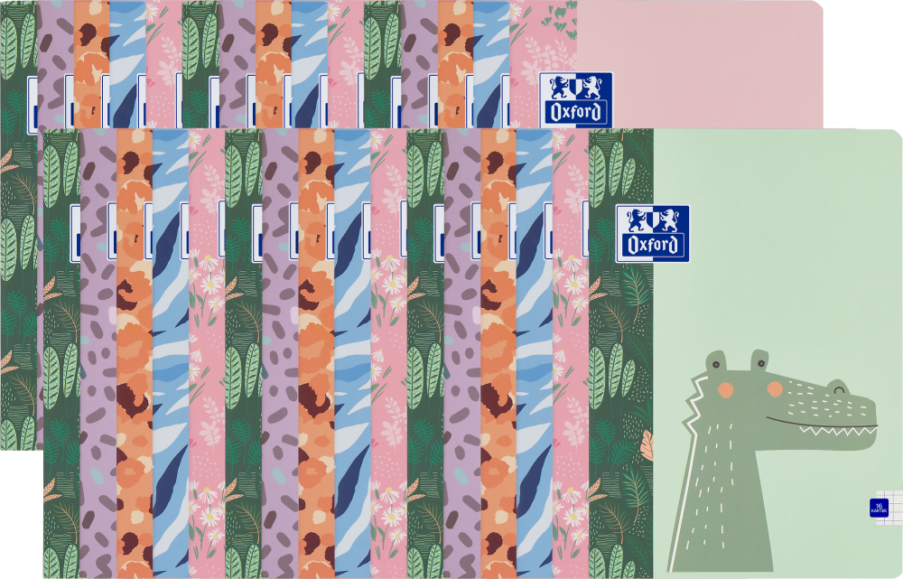 30x Zeszyt w kratkę Oxford Kids, A5, miękka oprawa, 16 kartek, mix wzorów