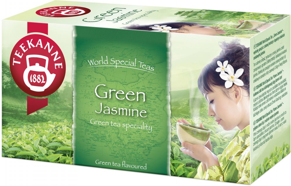 Herbata zielona smakowa w kopertach Teekanne Green&Jasmine, jaśmin, 20 sztuk x 1.75g