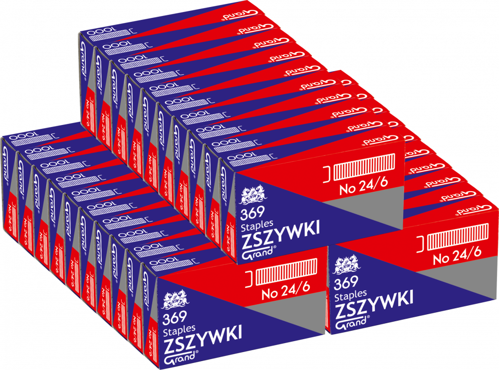 30x Zszywki Grand, 24/6, 1000 sztuk, srebrny