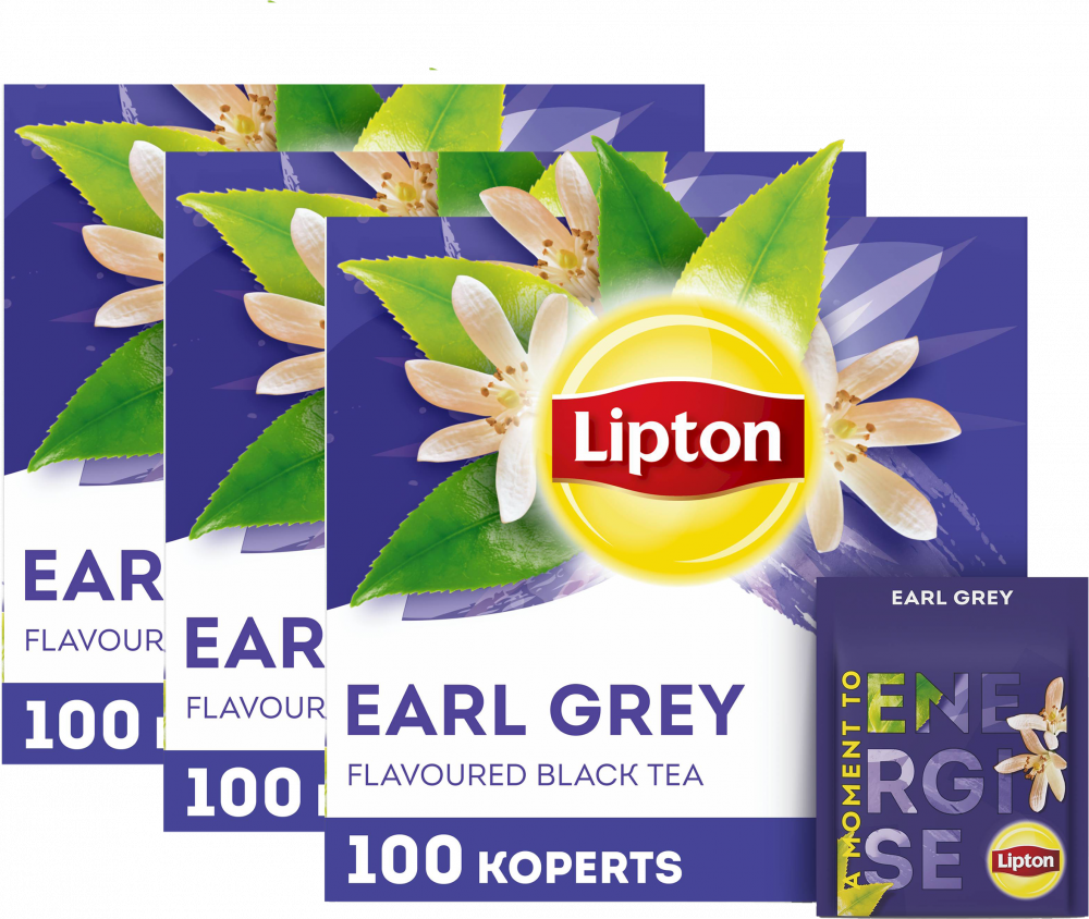 3x Herbata Earl Grey w kopertach Lipton Classic, 100 sztuk x 2g