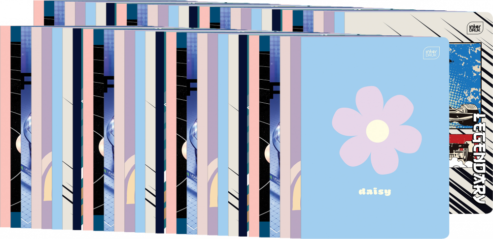 80x Zeszyt w kolorową kratkę Interdruk, A5, 32 kartki, mix wzorów