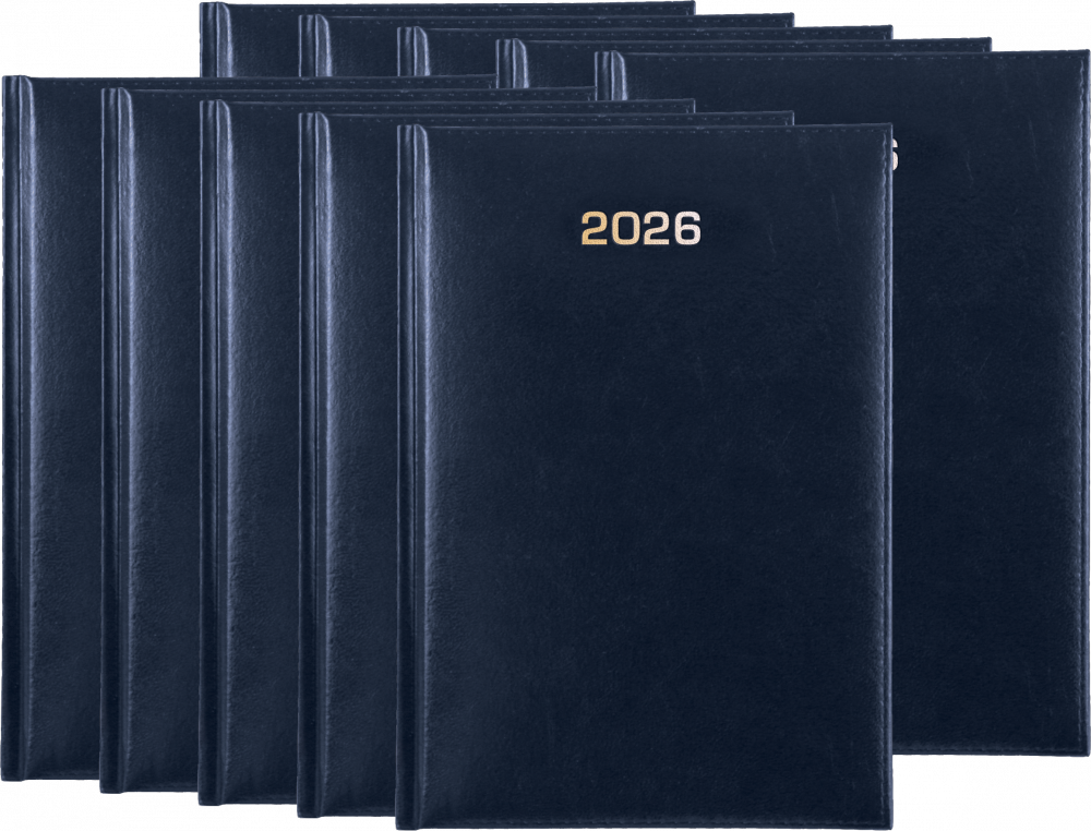 10x Kalendarz książkowy 2026, Udziałowiec, A5, tygodniowy, granatowy