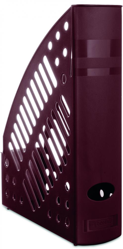 Pojemnik ażurowy na dokumenty Donau, A4, 70mm, do 700 kartek bordowy