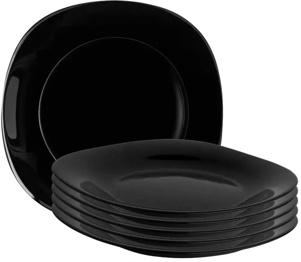 Talerz deserowy Altom Design Black Harmony, 22cm, 6 sztuk, czarny