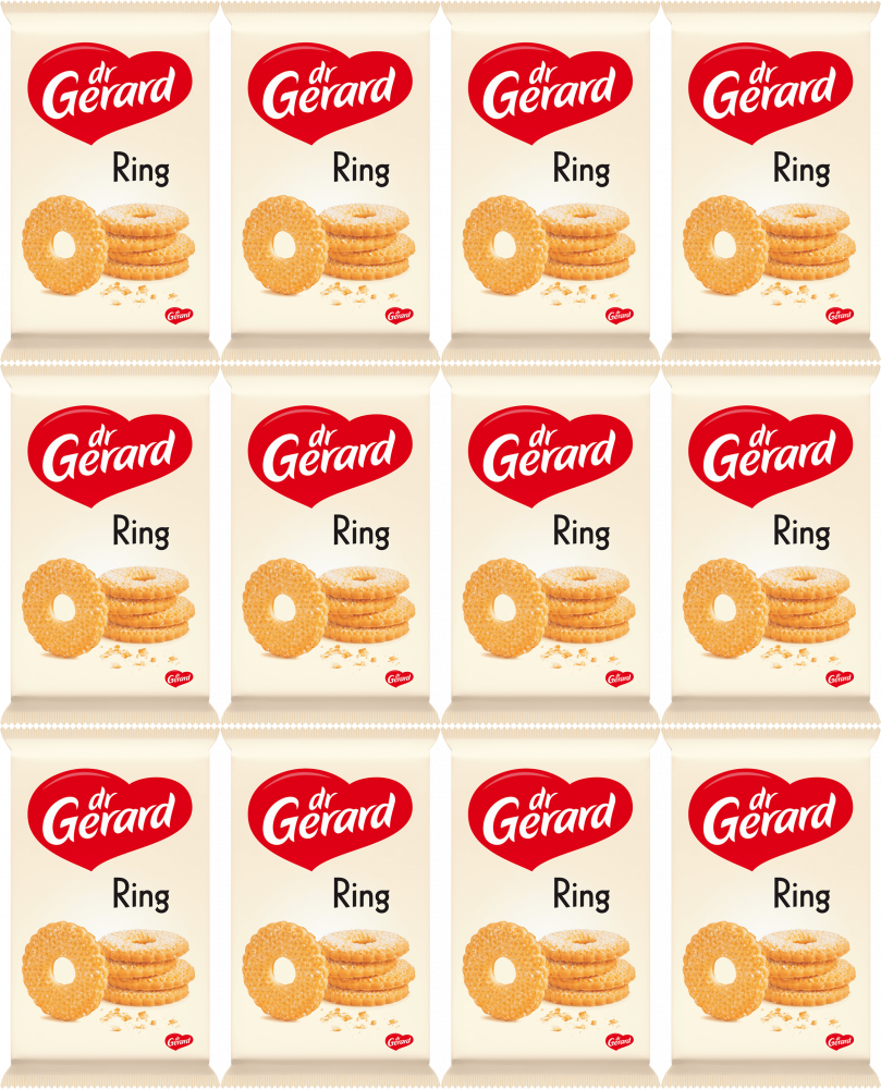 12x Ciastka kruche Dr Gerard Ring, posypane cukrem, 200g