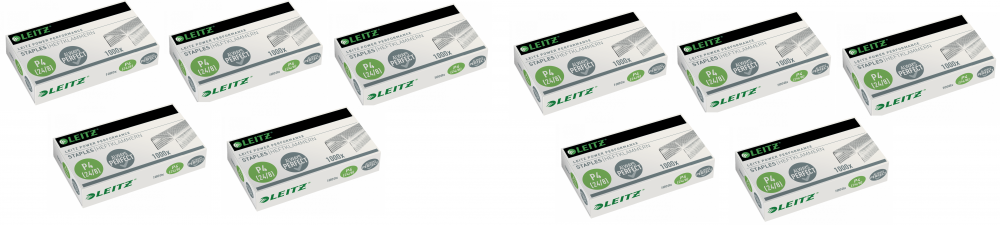 10x Zszywki wytrzymałe Leitz Power Performance, 24/8, 1000 sztuk, srebrny