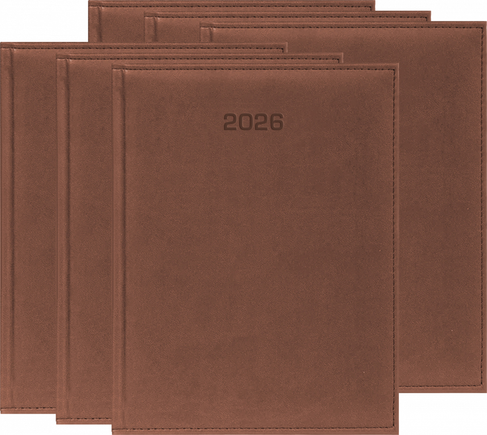 6x Kalendarz książkowy 2026, Udziałowiec, Vivella, A5, dzienny, brązowy