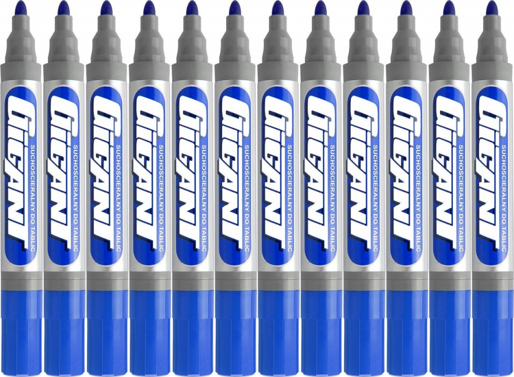 12x Marker suchościeralny Kamet Gigant, ścięta, niebieski