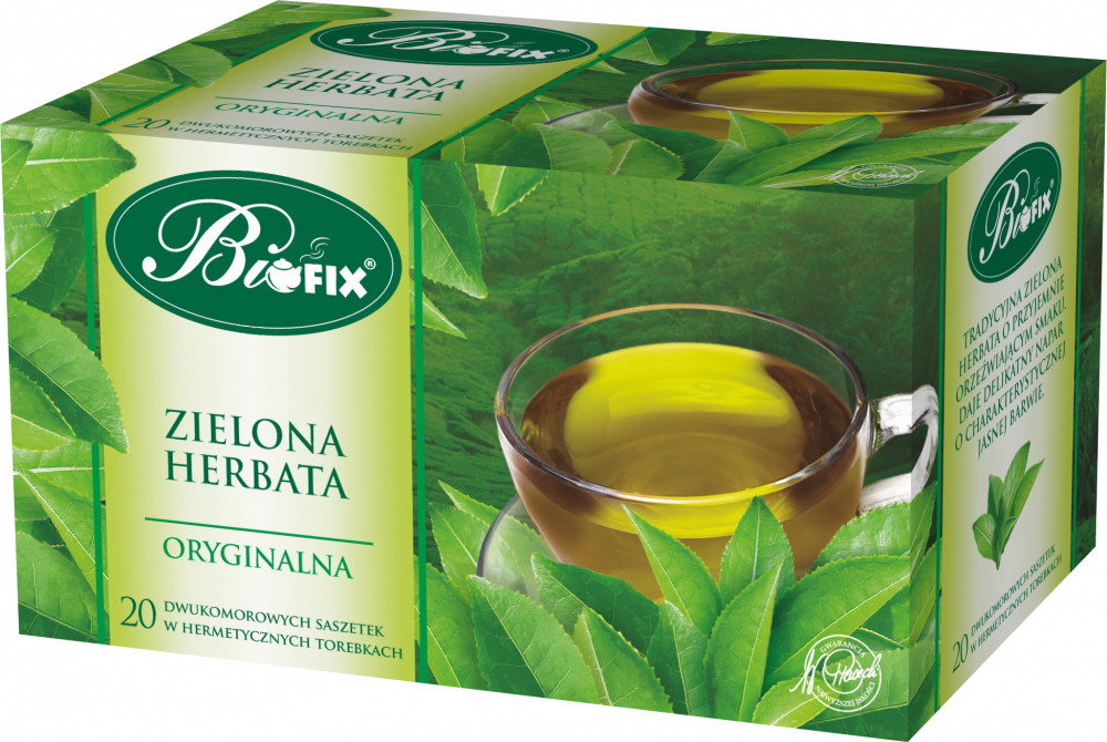Herbata zielona w kopertach BiFix Premium, 20 sztuk x 2g