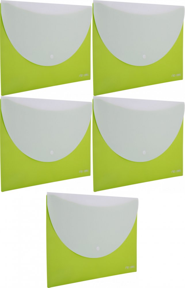 5x Teczka kopertowa Deli RIO, A4, 2 przegrody, zielony