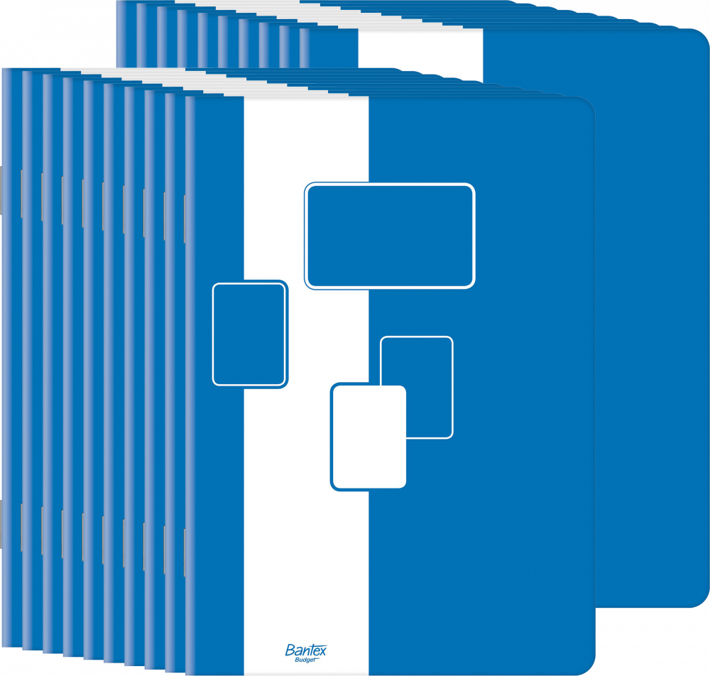 20x Zeszyt w kratkę Bantex Budget, A5, 32 kartki, biało-niebieski