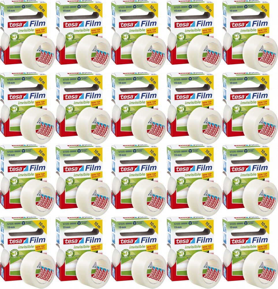 20x Taśma klejąca Tesa Film Invisible, 19mmx10m, przezroczysty