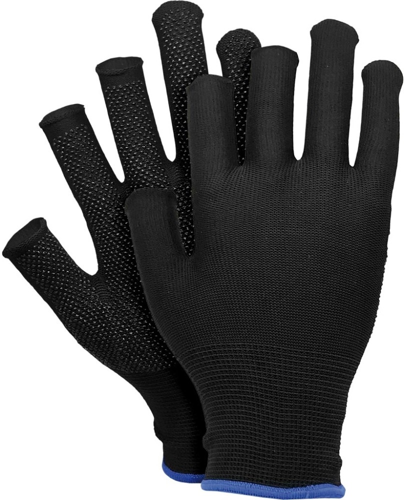 Rękawice robocze Reis, bez palców, poliester, rozmar 8, czarny