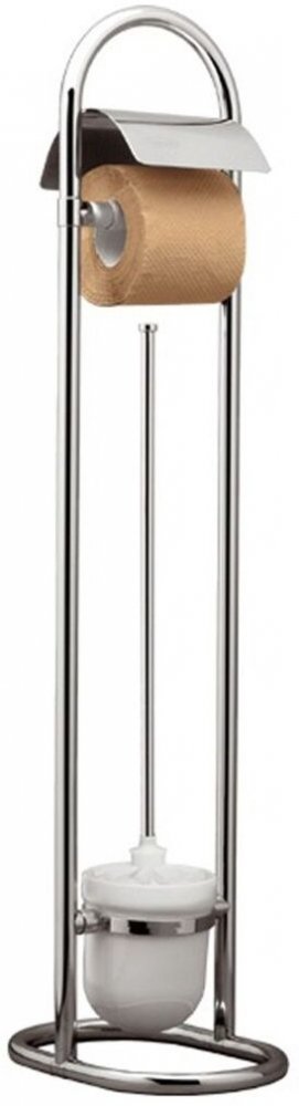 Szczotka do toalety Merida, z uchwytem na papier toaletowy, 77.5cm, szary