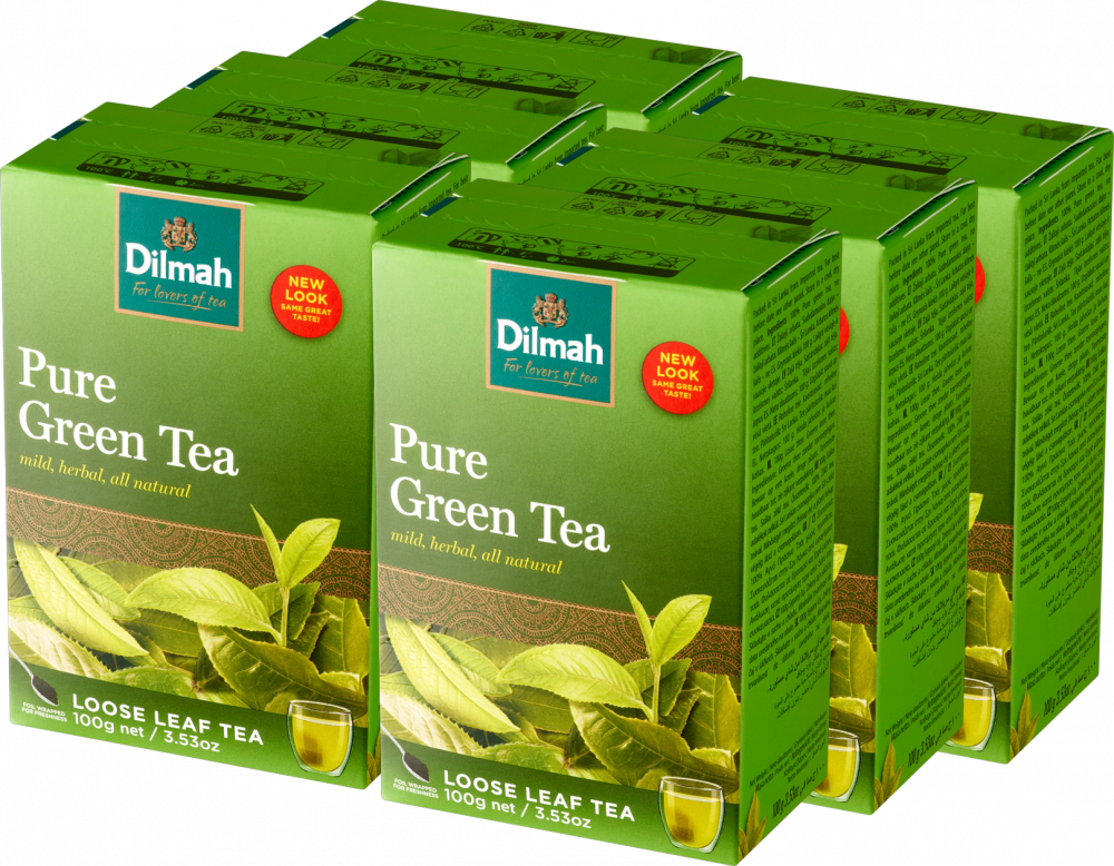 6x Herbata zielona liściasta Dilmah Green Tea Natural, 100g