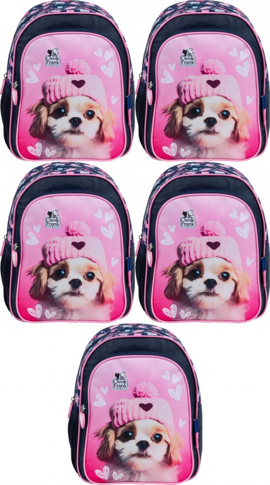 5x Plecak dla przedszkolaka Cleo&Frank (Pies), 9l, 29x23x14cm